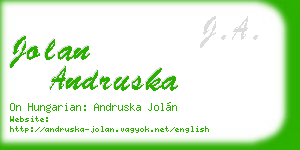 jolan andruska business card